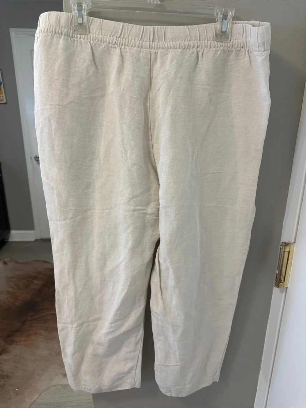 H&M Linen Blend Pull-On Crop Pants – Size Large